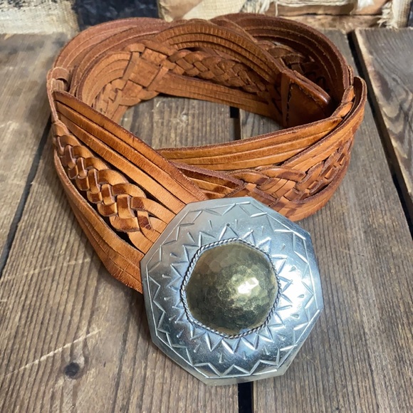 Vintage Accessories - Vintage Hand Made Leather Belt